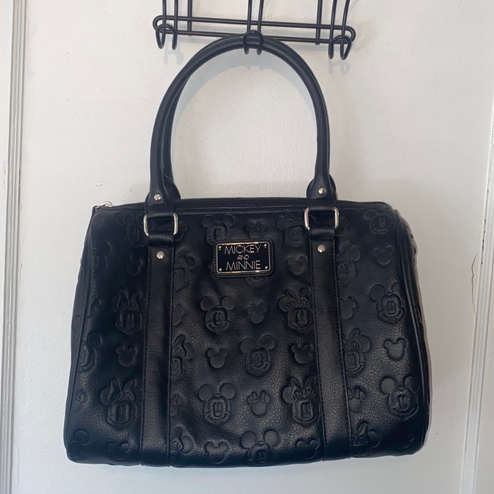 Loungefly Disney Mickie and Minnie satchel purse faux leather zipper closure - Picture 2 of 11